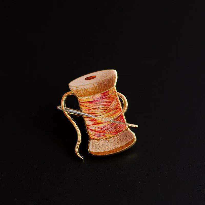RETIRING Needle & Thread Enamel Pin (Sunset)