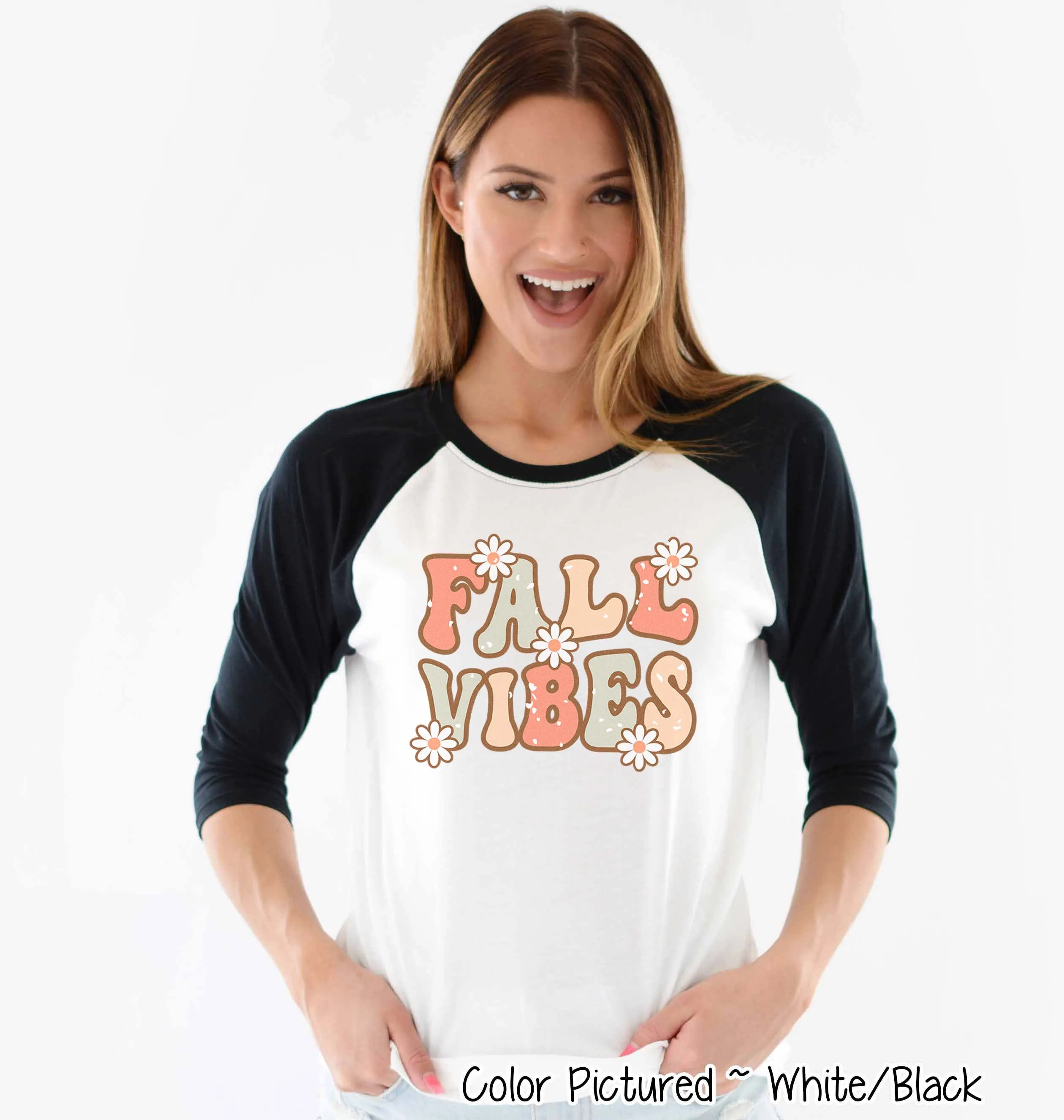 Retro Fall Vibes Fall Raglan Tee