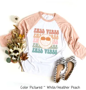Retro Fall Vibes Smile Fall Raglan Tee