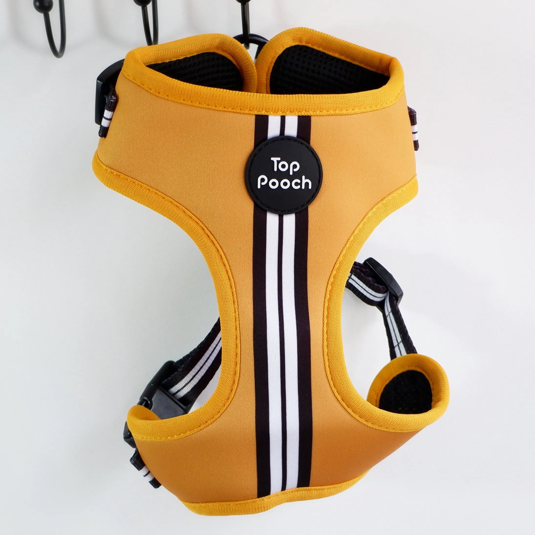 Retro Stripe Dog Harness - Mustard