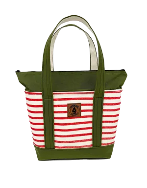 Rogue's Red Striped Medium Tote Bag - Moss