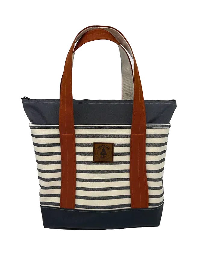Rogue's Steel Striped Medium Tote Bag - Clay