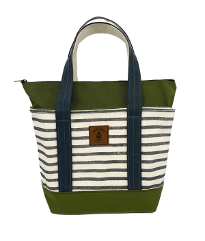 Rogue's Steel Striped Medium Tote Bag - Moss