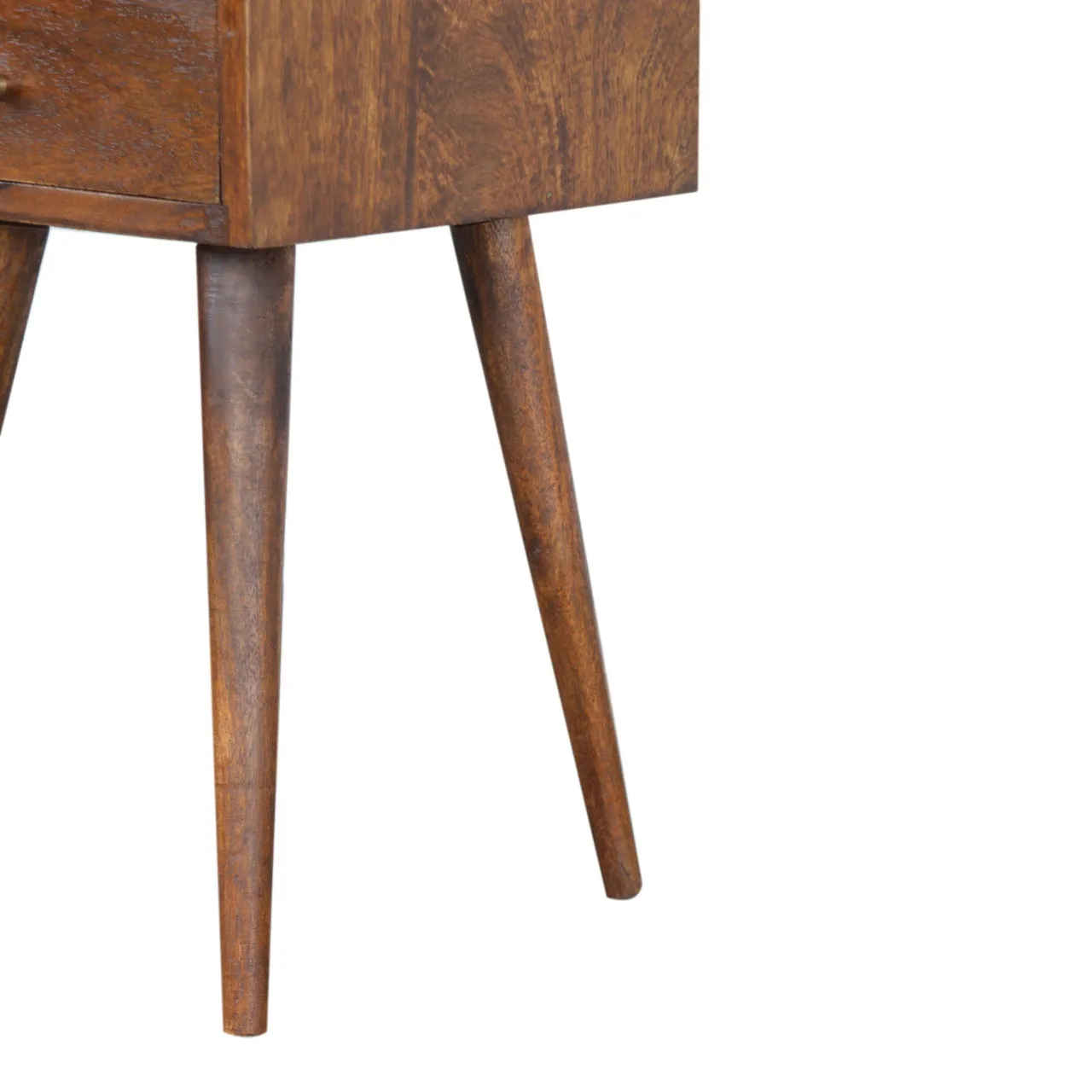 RONAN Narrow Bedside Table in Chestnut Finish