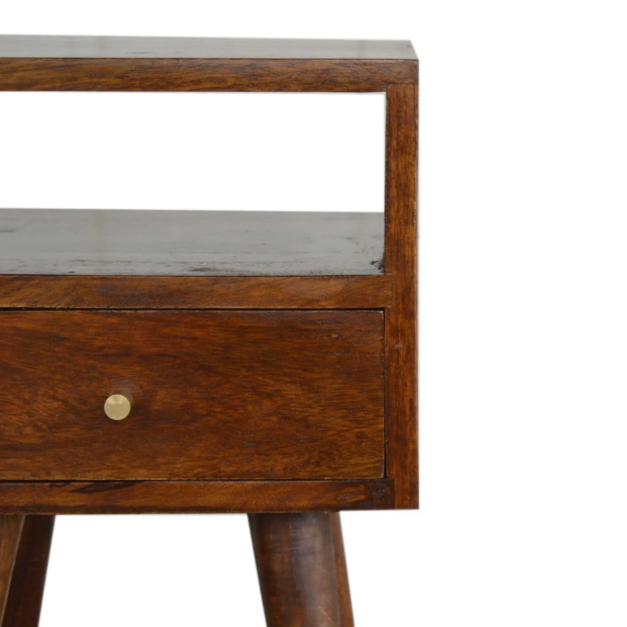 RONAN Narrow Bedside Table in Chestnut Finish