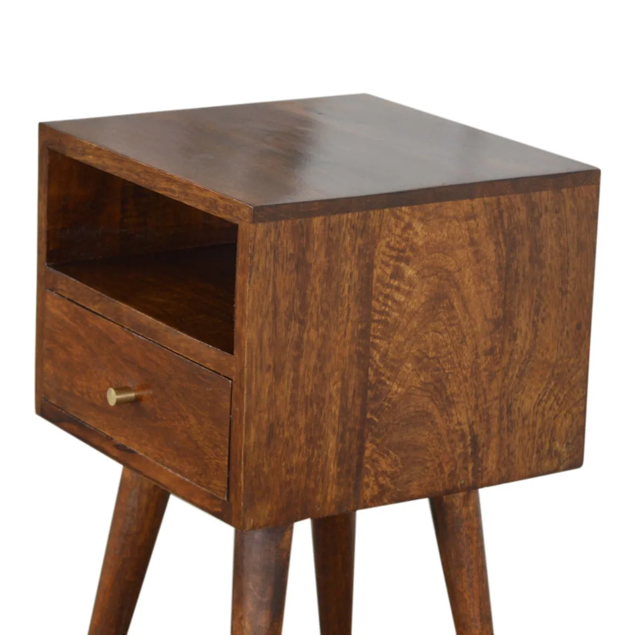 RONAN Narrow Bedside Table in Chestnut Finish