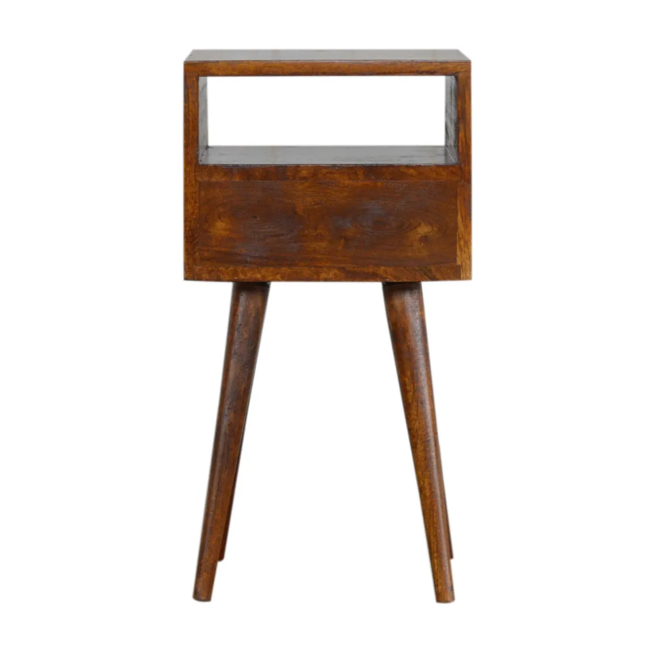 RONAN Narrow Bedside Table in Chestnut Finish