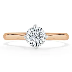 Round Cut Moissanite Engagement Ring, Classic Style