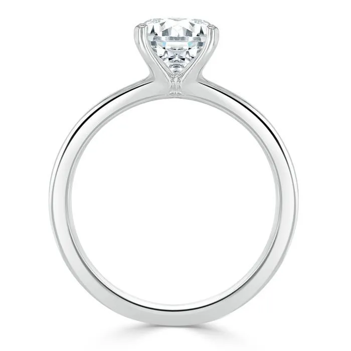 Round Cut Moissanite Engagement Ring, Classic Style