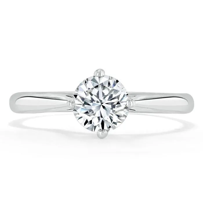Round Cut Moissanite Engagement Ring, Classic Style