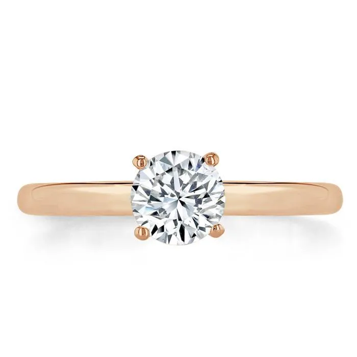 Round Cut Moissanite Engagement Ring, Classic Style