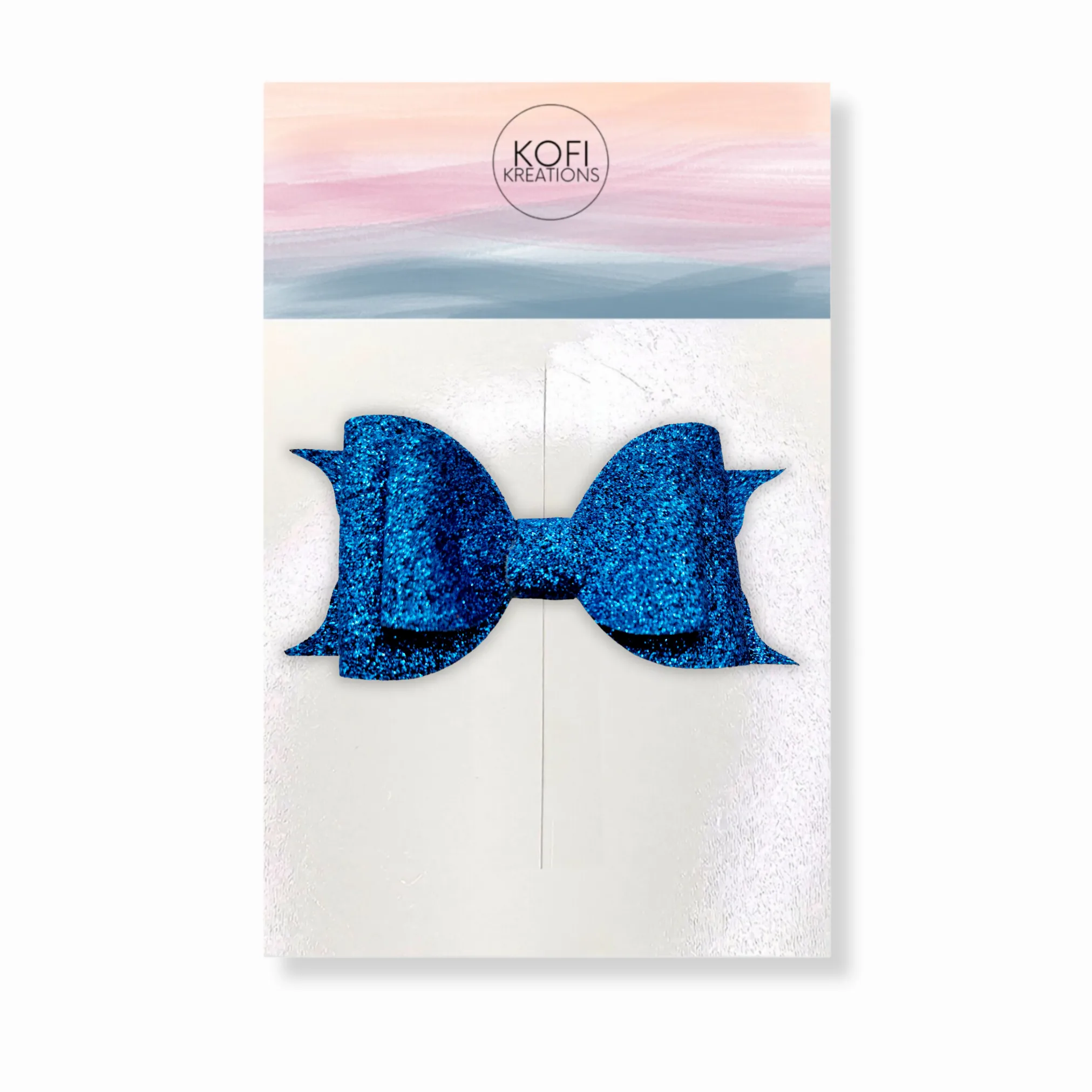 Royal Blue Glitter Hair Bow