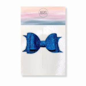 Royal Blue Glitter Hair Bow