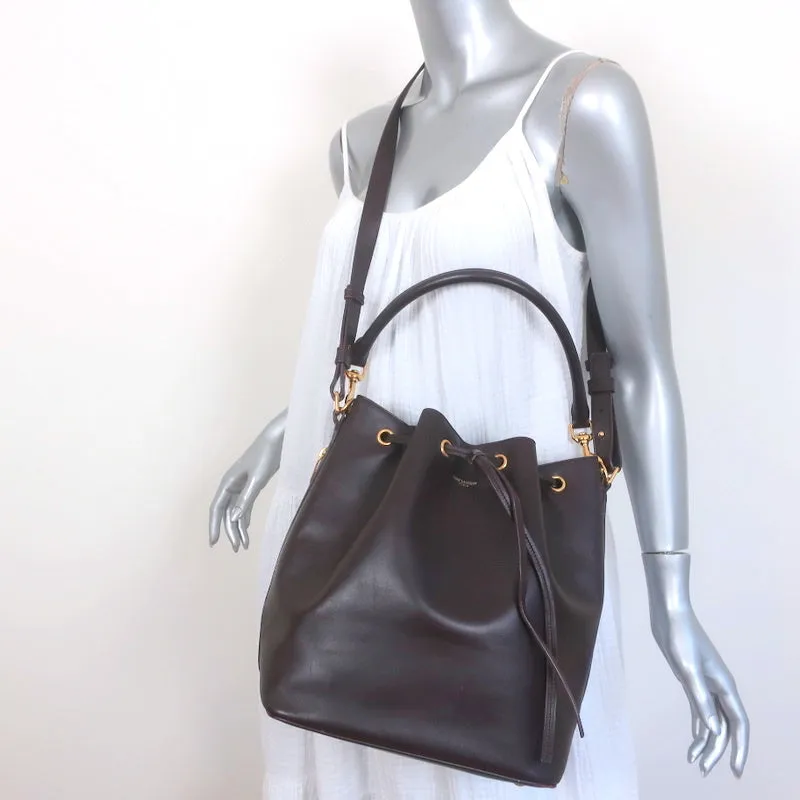Saint Laurent Emmanuelle Large Bucket Bag Burgundy Leather Crossbody