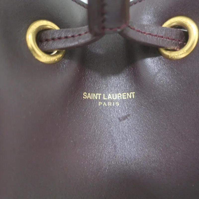 Saint Laurent Emmanuelle Large Bucket Bag Burgundy Leather Crossbody