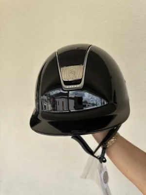 Samshield Shadow Glossy Helmet with 5Crystals & Dressage Chin Strap
