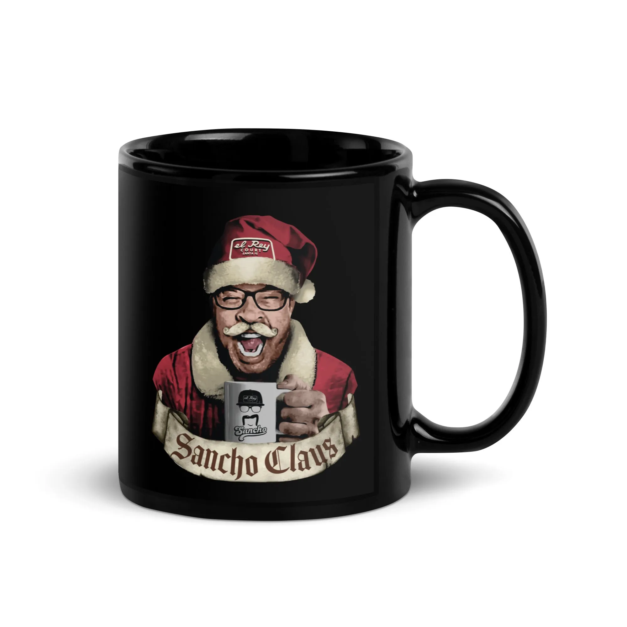 Sancho Claus Nino Black Glossy Mug