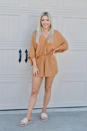 Sasha Kimono Romper- Marigold