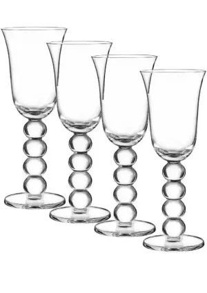 Set of 4 goblet with ball stem