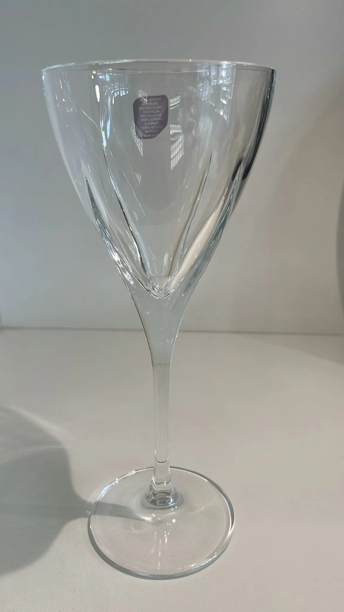 Set of 6 8 oz crystal stemware