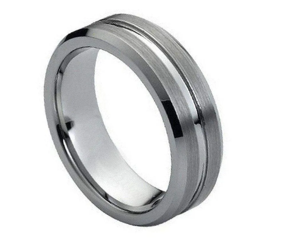 Shiny Grooved Center Brushed Sides