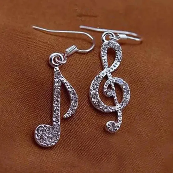 Shiny Musical Note Earrings