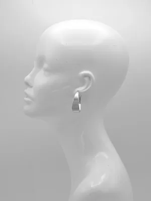 Shiny Rhodium Trapezoidal Hoop Earrings#HNE90911RD(GE7/SF17)