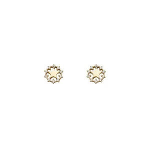 Shiny Star CZ Stud Earrings (14K)