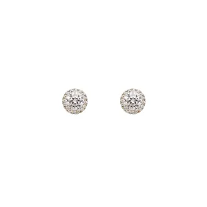 Shiny Stud CZ Earrings (14K)