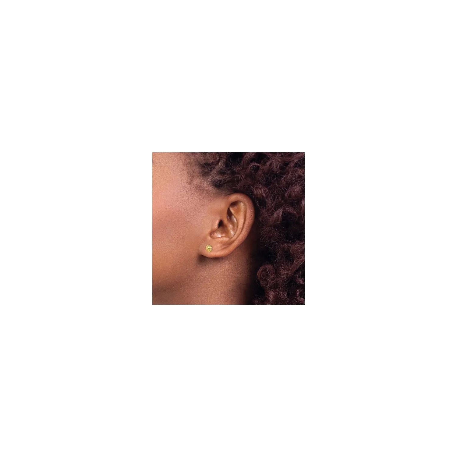 Shiny Sunflower Stud Earrings (14K)