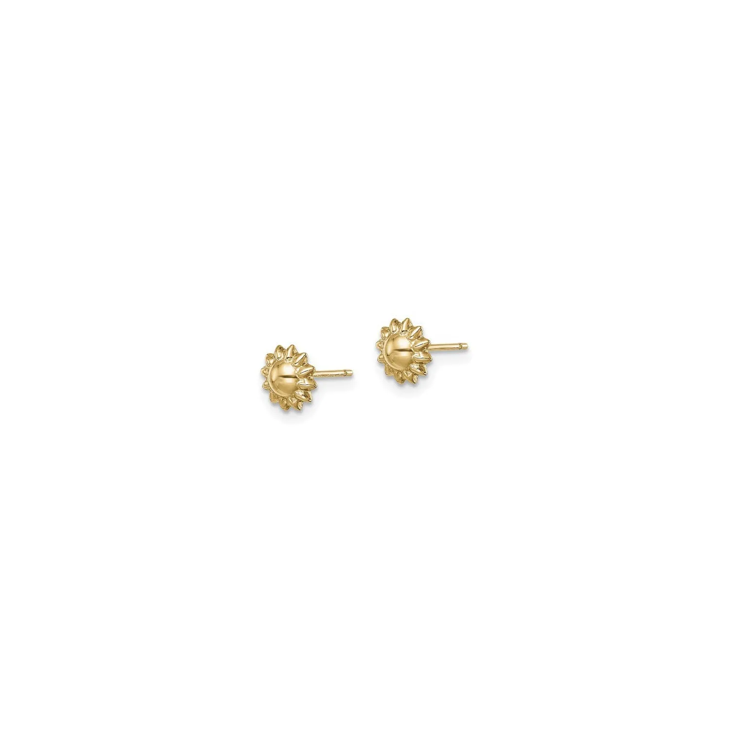 Shiny Sunflower Stud Earrings (14K)
