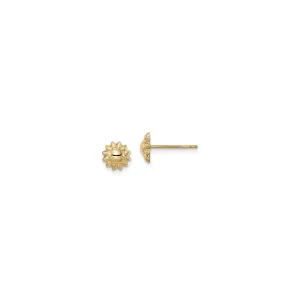 Shiny Sunflower Stud Earrings (14K)
