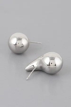Shiny Teardrop Silver Earrings