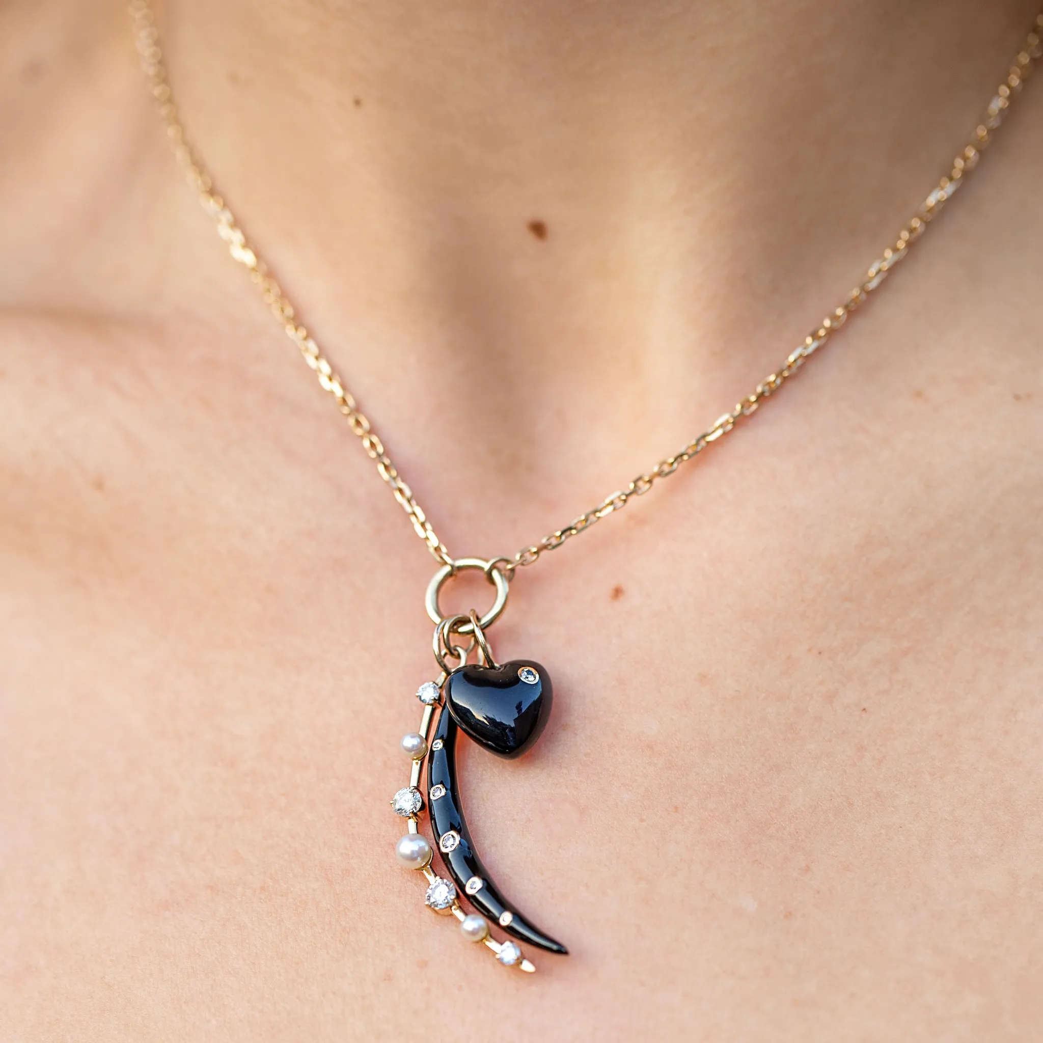 Signature Crescent & Heart Necklace