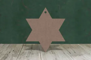 Six point star - wooden craft blank - 2mm MDF
