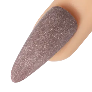 Smoky Ametrine Acrylic Nail Powder, Muted Mauve-Taupe with Grey Tone and Light Silver Glitter Sparkle, 85g