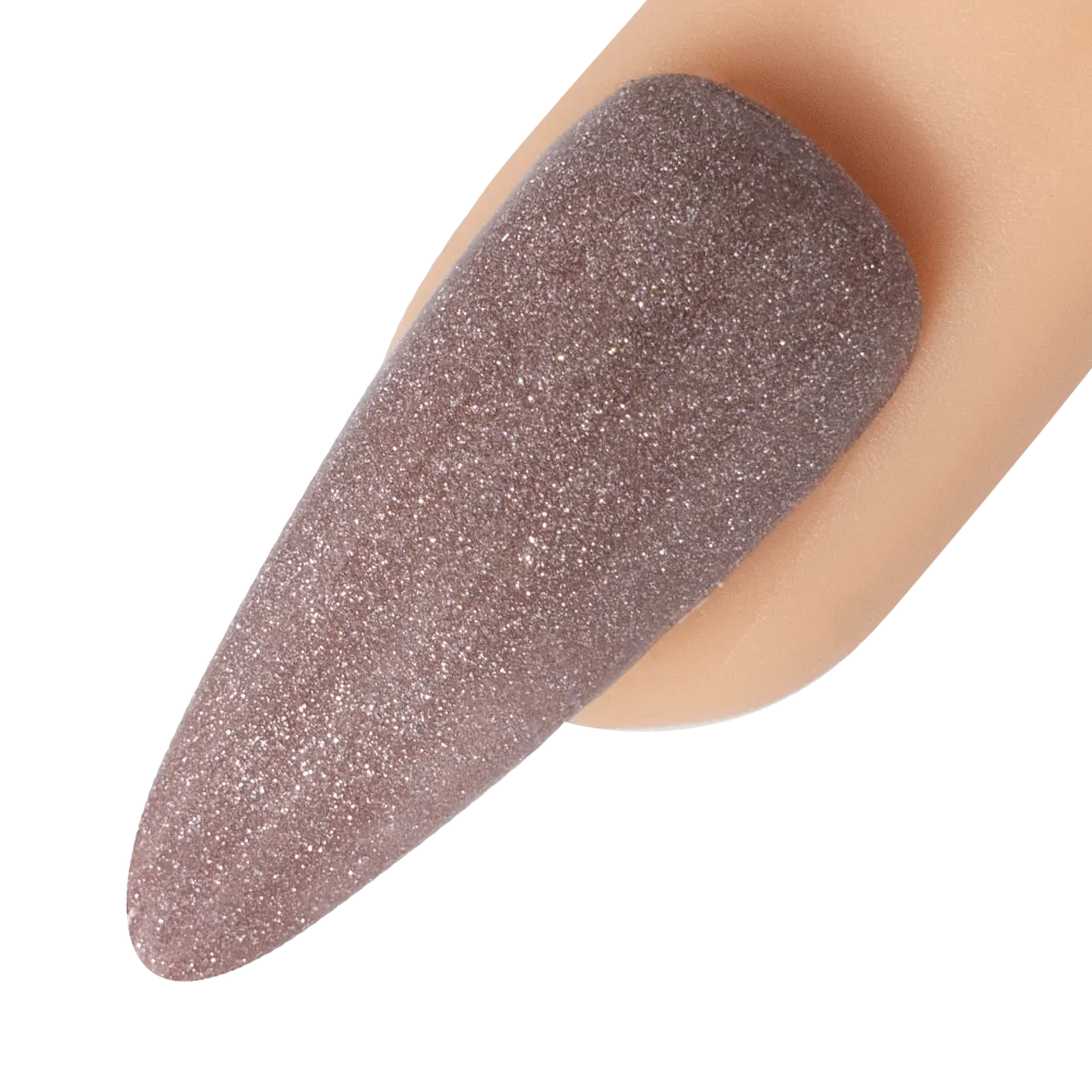 Smoky Ametrine Acrylic Nail Powder, Muted Mauve-Taupe with Grey Tone and Light Silver Glitter Sparkle, 85g
