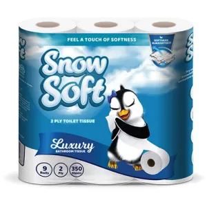 Snow Soft 2 Ply Toilet Paper 350 Sheets 9 Pack 2-003