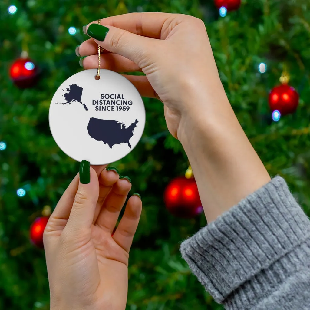 Social Distancing Since 1959 Map Ornament