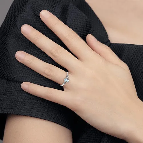Sterling Silver Genuine Oval Gemstone and Diamond Ring