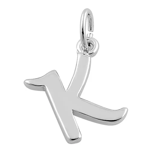 Sterling Silver Letter K Pendant
