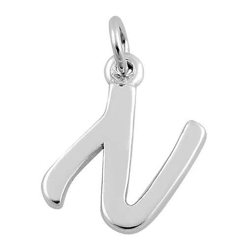 Sterling Silver Letter N Pendant