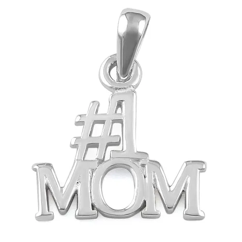 Sterling Silver "#1 Mom" Pendant