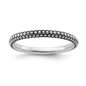 Sterling Silver Stackable Expressions Antiqued Ring
