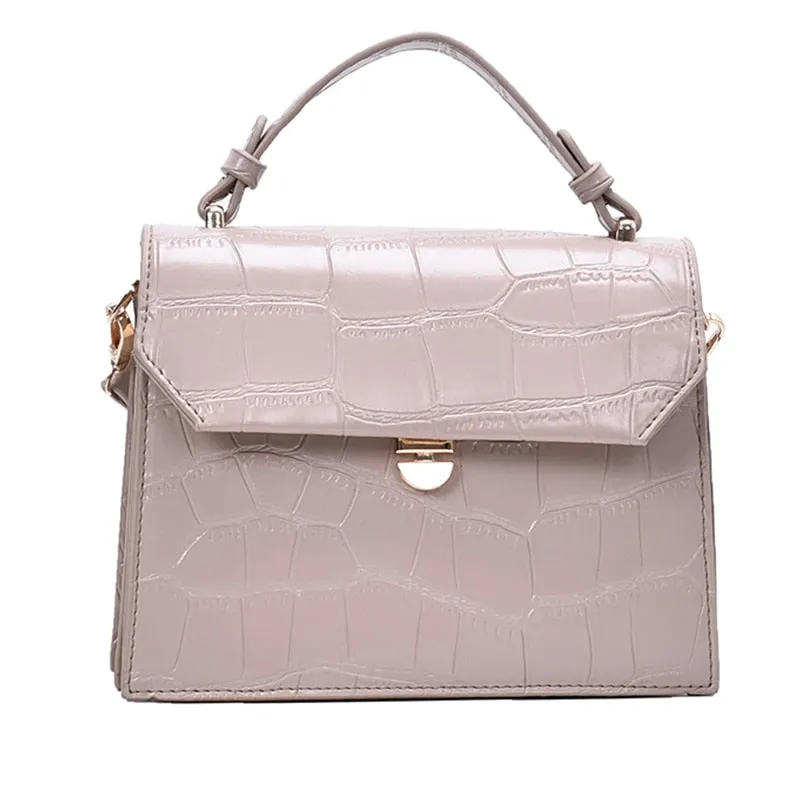 Stone Patent White Cross Bags For Women 2021 Small Handbag