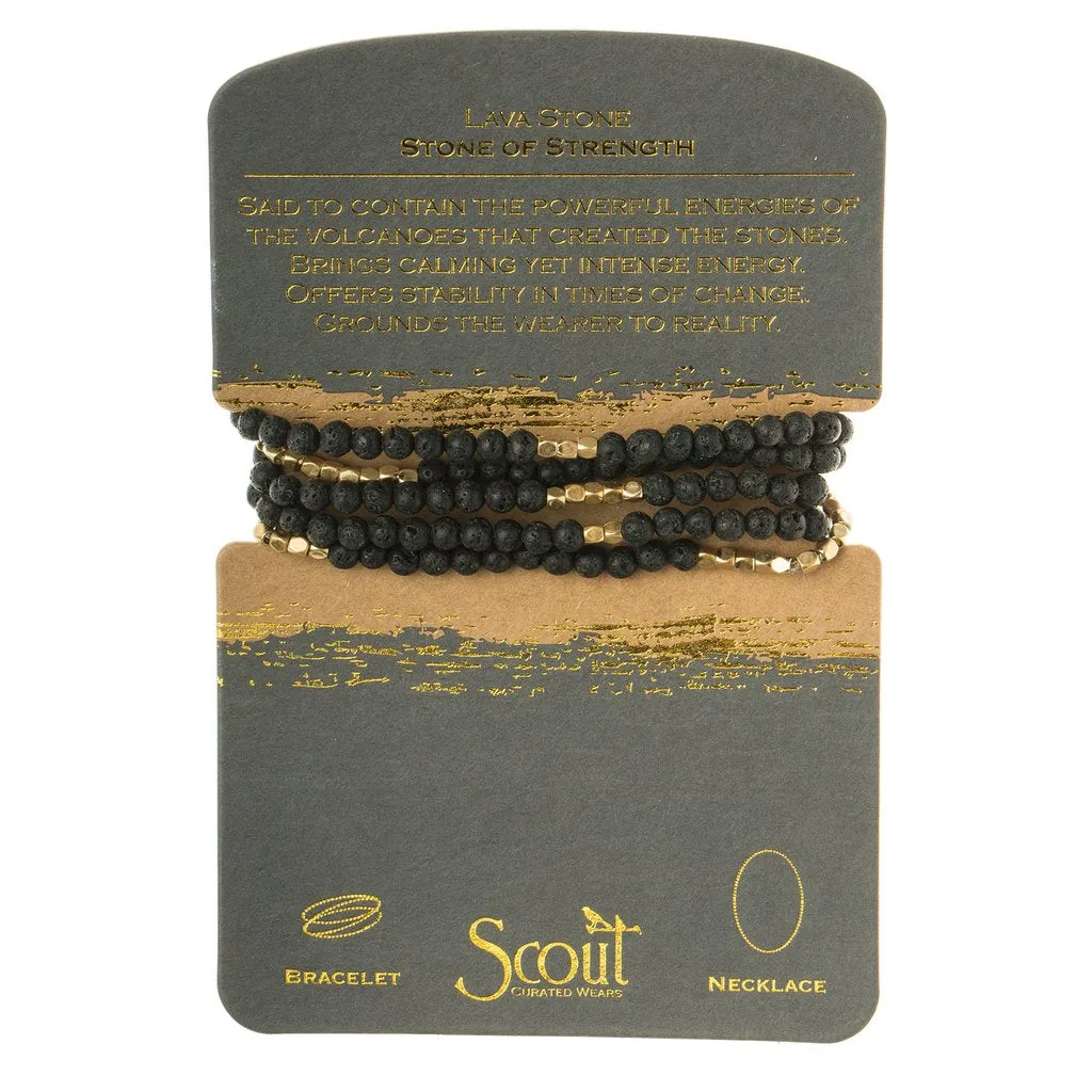 Stone Wrap Bracelet/Necklace Lava Stone