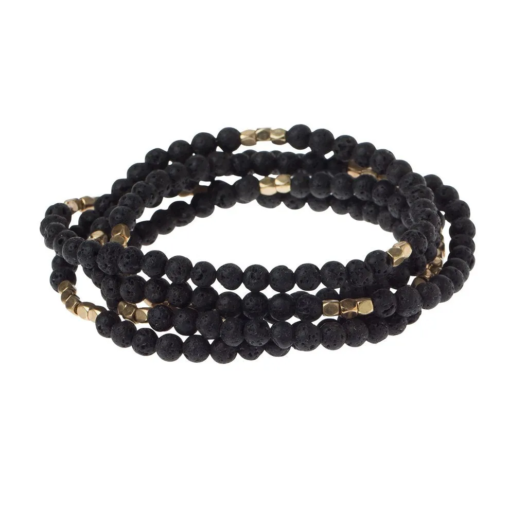 Stone Wrap Bracelet/Necklace Lava Stone