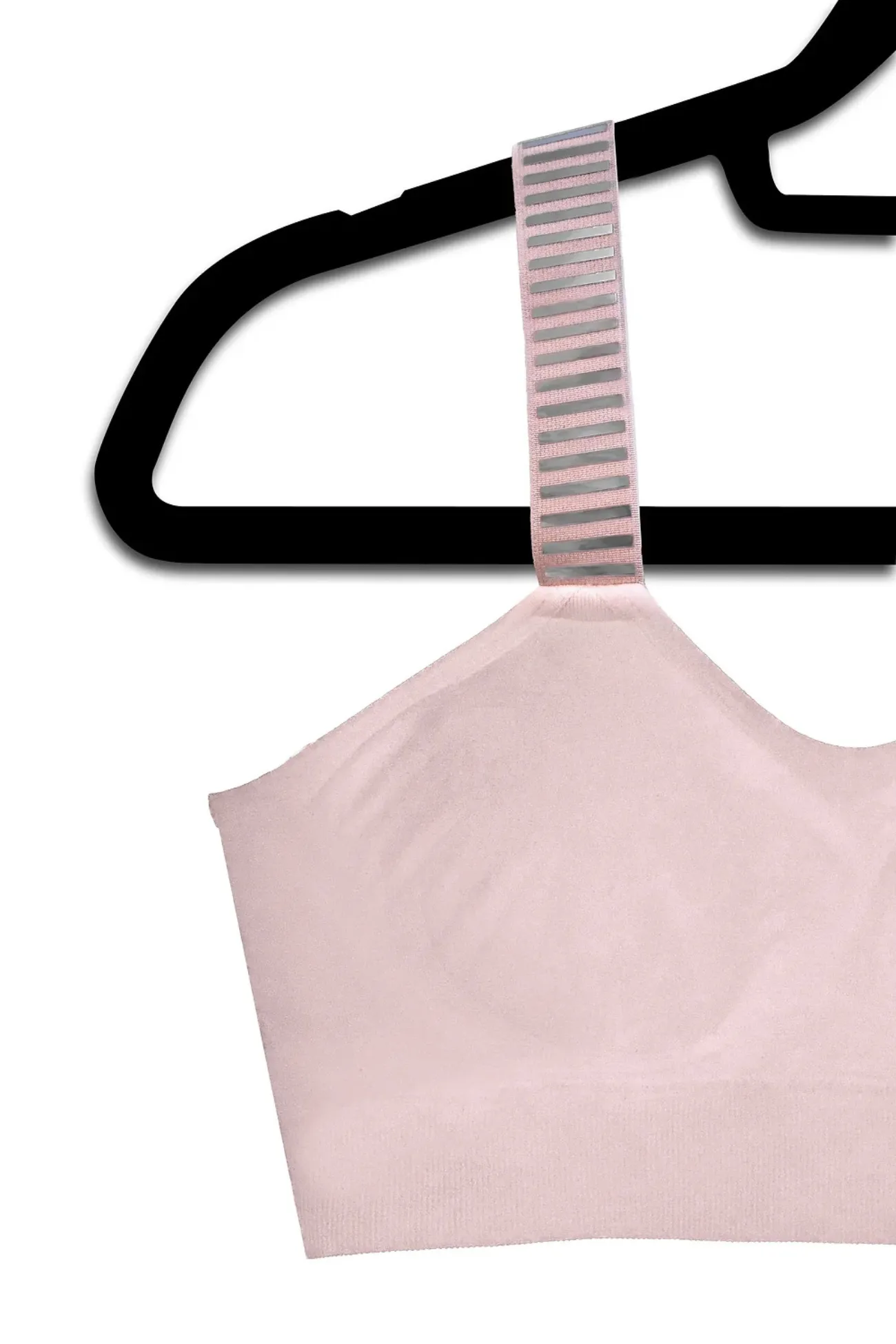 Strap-Its Light Pink Silver Metallic Row Bra