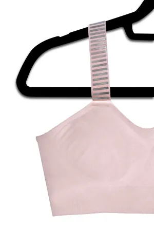 Strap-Its Light Pink Silver Metallic Row Bra