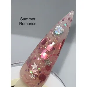 Summer Romance Glitter acrylic powder, best glitter acrylic powder, glitter acrylic powder for acrylic nails, glitter nail dip, glitter nail dipping powder, acrylic powder